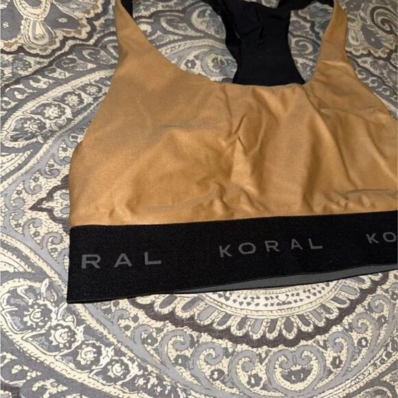 Koral Tan and Black Sports Bra - Picture 4 of 7